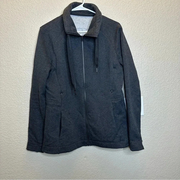 Lululemon Size 10 Go Take Off Fleece Jacket Heather  gray Cinched Waist Sporty - Picture 1 of 6